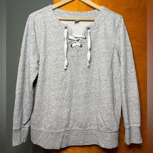 Old Navy Heather Grey Lace-Up Sweatshirt – Size L